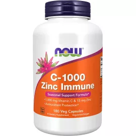 Now Foods Vitamin C-1000 Zinc Immune 180 Veg Capsules