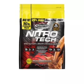 Muscletech Nitro Tech Whey Peptides & Isolate Whey Protein Powder Milk Chocolate 10 lbs (4.54 kg)