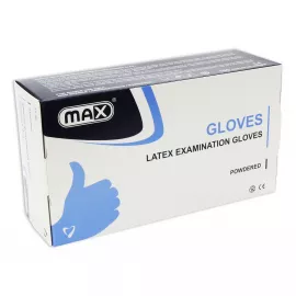 Max Latex Examination Light Powdered Gloves Size:  X-Large 100pcs/box