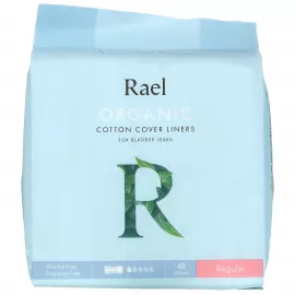 Rael Organic Cotton Cover Panty Liners for Bladder Leaks - Regular
