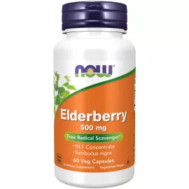 Now Foods Elderberry 500 mg  60 Veg Capsules