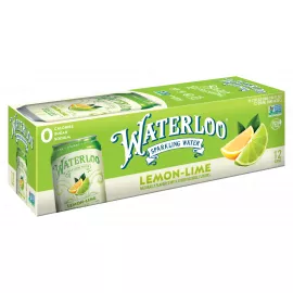 Waterloo Lemon-Lime Sparkling Water - 12 Pack x 355ml - 0 Sugar, 0 Calories, Non-GMO, Gluten Free, BPA Free, Vegan, Whole30, Kosher, No Artificial Sweetener, Soda & Tonic Replacement