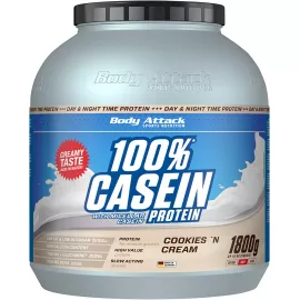 Body Attack 100% Casein Protein Cookies and Cream Flavor 1.8kg (4 lb)