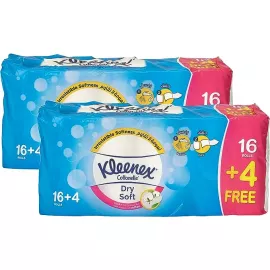 Kleenex Toilet Paper Dry Soft, 20 Tissue Rolls, Pack of 2