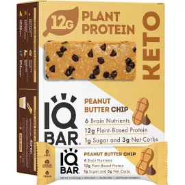 IQ BAR Peanut Butter Chip Flavour Protein Bar 12 x 45g