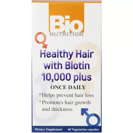 Bio Nutrition Healthy Hair with Biotin 10,000 Plus Vegetarian Capsules 60's
