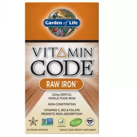 Garden of Life Vitamin Code RAW Iron Vegan Capsules 30's