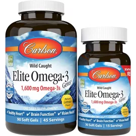 Carlson Elite Omega-3 Gems Norwegian 1,600 mg Omega-3s 90 + 30 Soft Gels