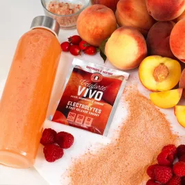 VELOFORTE Vivo Peach Raspberry Rosehip Flavour Electrolyte Powder 9 x 24g