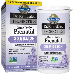 Garden of Life Prenatal Probiotic for Women - Dr. Formulated Once Daily Prenatal for Immune and Digestive Support Shelf Stable 30 Capsules