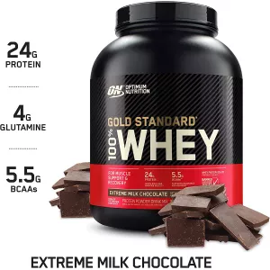 مسحوق واي بروتين جولد ستاندرد 100% بنكهة إكستريم شوكولاتة الحليب من أوبتيموم نيوتريشن  رطل5 