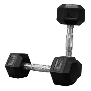 1441 Fitness Rubber Hex Dumbbells (7.5 Kg) – Solid Cast Iron Core Rubber Coated Head Dumbbell Weights for Exercises at Home and Commercial Gym