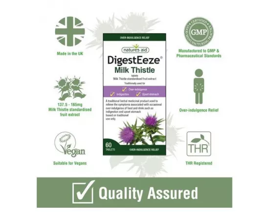 Natures Aid DigestEeze Milk Thistle Tablets 60's