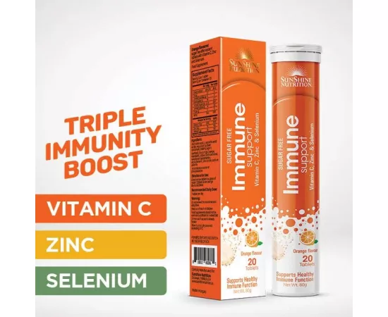 Sunshine Nutrition Immune Support Effervescent Orange Tablets 20's