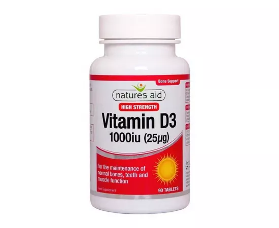 Natures Aid Vitamin D3 1000 IU Tablets 90's