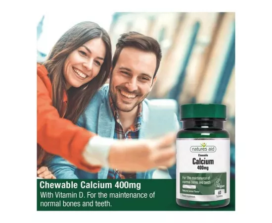 Natures Aid Calcium 400 mg Chewable Tablets 60's