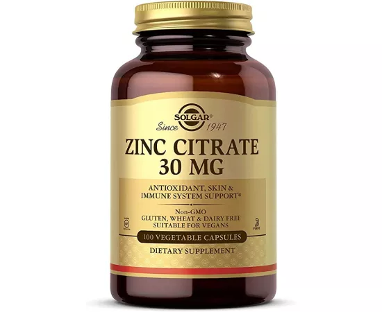 Solgar Zinc Citrate 30 mg Capsules 100s