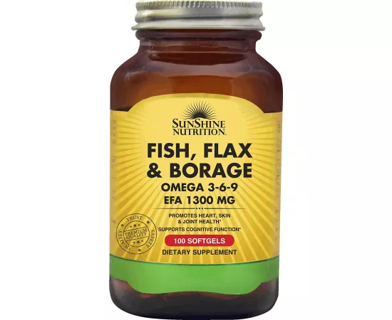 Sunshine Nutrition Fish, Flax, & Borage 1300mg 100's