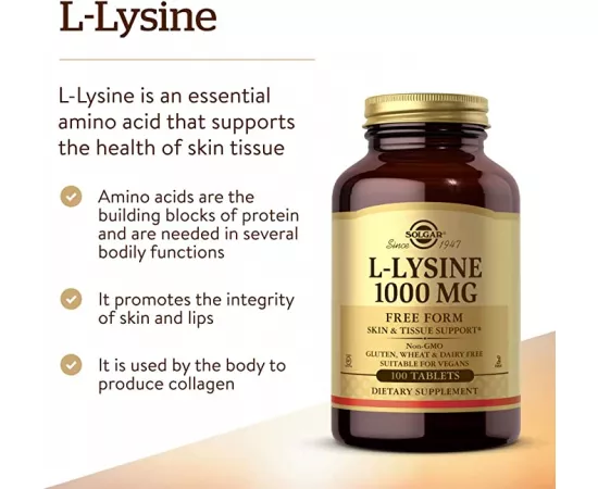 Solgar L-Lysine 1000 mg 100 Tablets