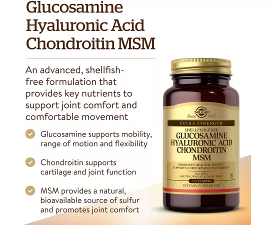 Solgar Glucosamine Hyaluronic Acid Chondroitin Msm 120 Tablets
