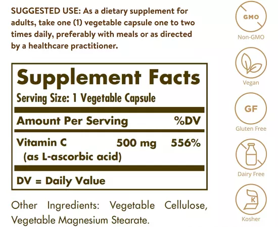 Solgar Niacin Vitamin B3 500 mg Vegetable 100 Capsules