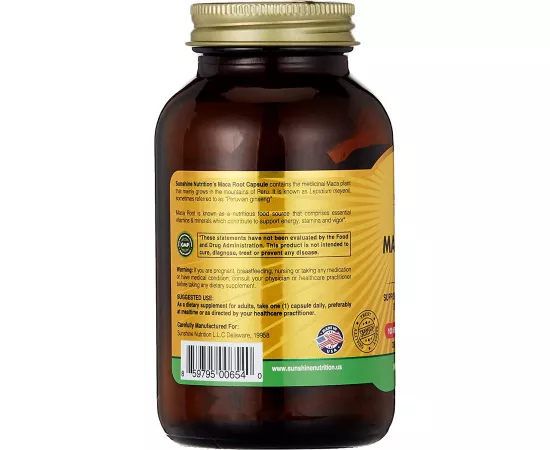 Sunshine Nutrition Maca Root 500 mg Vegetarian Capsules 100's