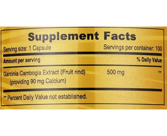 Sunshine Nutrition Garcinia Cambogia 500 mg Capsules 100's