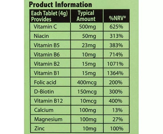 Sunshine Nutrition Calcium Mag Zinc Effervescent 20 Tablets