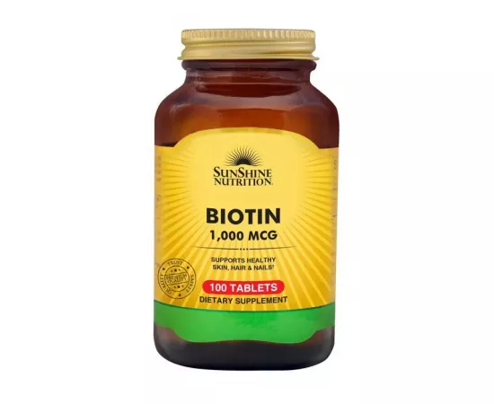 Sunshine Nutrition Biotin 1000 Mcg 100 Tablets