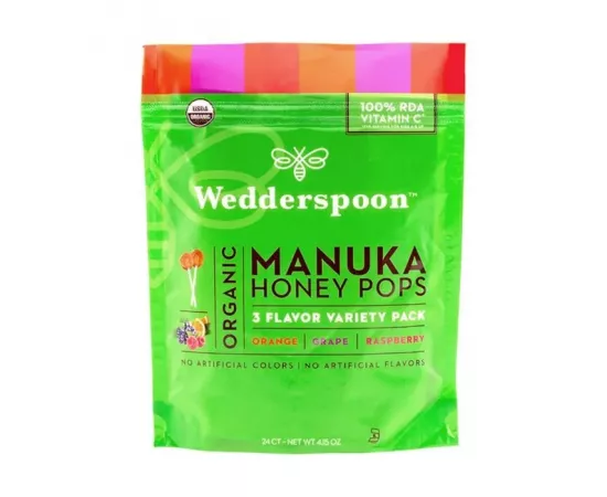Wedderspoon Organic Manuka Honey Pops Kids-Variety pack 24