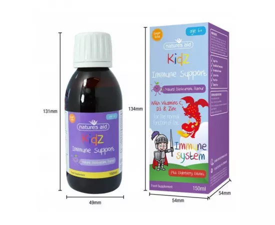 Natures Aid Kidz Immune Support Natural Blackcurrant Flavor 150 ml