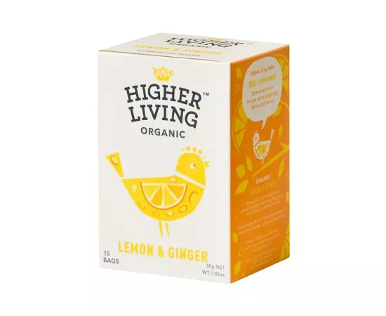 Higher Living Lemon & Ginger Tea Bags 15's