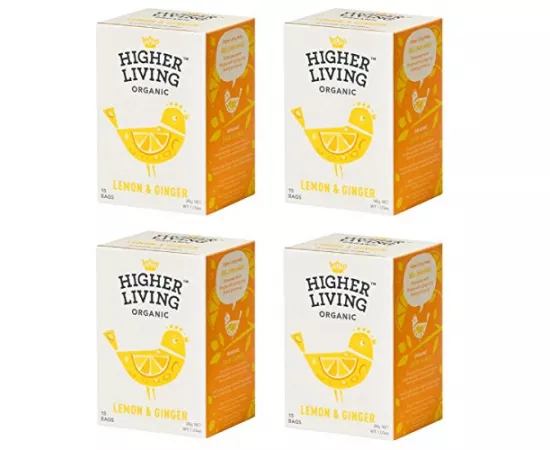 Higher Living Lemon & Ginger Tea Bags 15's