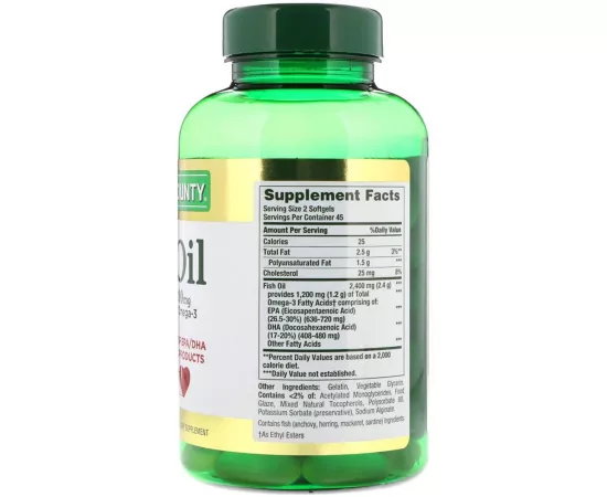 Nature's Bounty Double Strength Odorless Fish Oil Softgels 90's