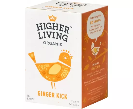 Higher Living Ginger Kick Tea Bags 15's