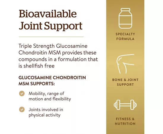 Solgar Extra Strength Glucosamine Chondroitin MSM Tablets 60's