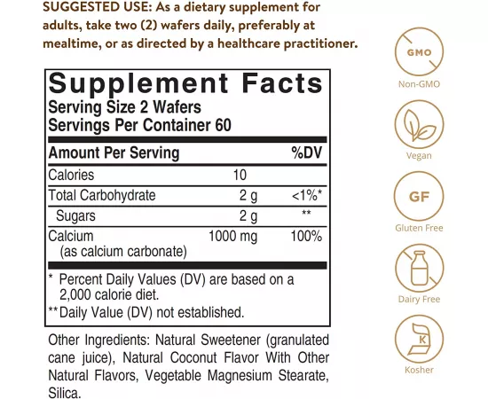Solgar Chewable Calcium 500 mg Wafers 120