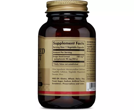 Solgar Grape Seed Extract 100 mg Vegetable Capsules 60