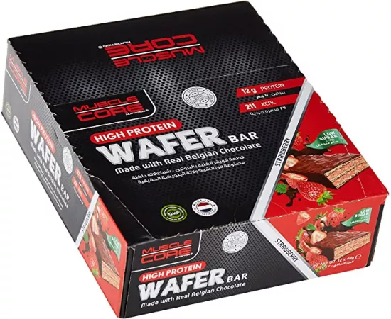 Muscle Core High Protein Wafer Bar Strawbery 40g x 12's