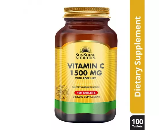 Sunshine Nutrition Vitamin C 1500mg With Rosehips 100 Tablets
