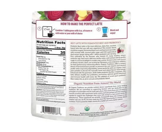 Organic Traditions Beet Latte With Fermented Beet & Probiotic 150 g