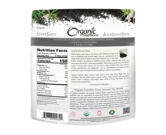 Organic Traditions Black Sesame Seeds 227 g