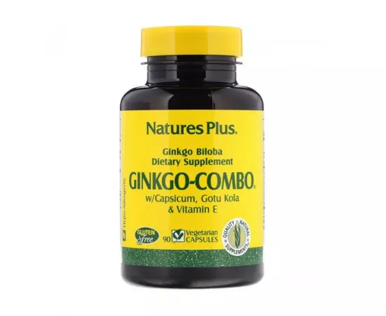 Natures Plus Gingko Combo Ginkgo Biloba Brain Vegetarian Supplement 120 mg 90's