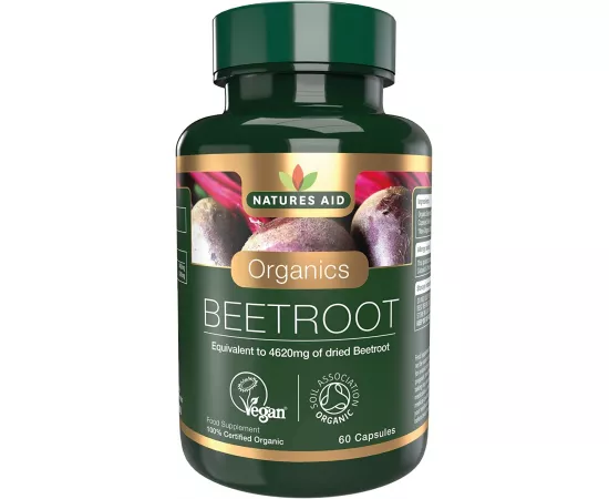 Natures Aid Organic Beetroot Extract 462 mg 60 Vegetable Capsules