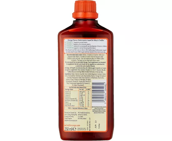 Haliborange Baby Toddler Orange Multivitamin Syrup 250 ml