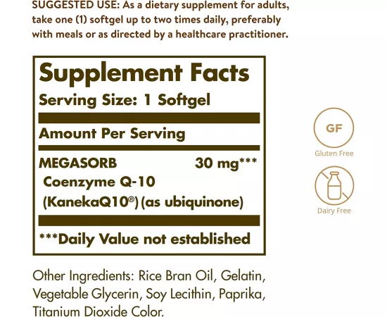 Solgar Megasorb CoQ-10 30 mg Softgels 120's
