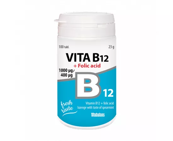 أقراص B12 حمض الفوليك بتركيز 1000 مايكروجرام من فيتابلانس 100's