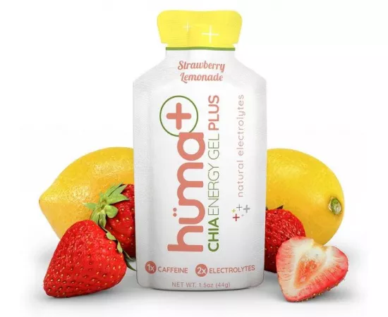HUMA Plus Chia Strawberry Lemonade Vegan Natural Electrolytes Energy Gel 9 x 44g
