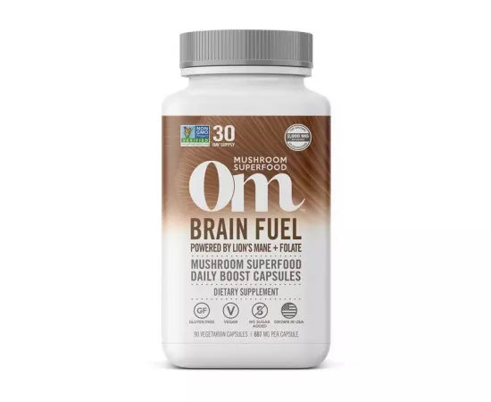Om Brain Fuel Mushroom Superfood Vegetarian Capsules 90's