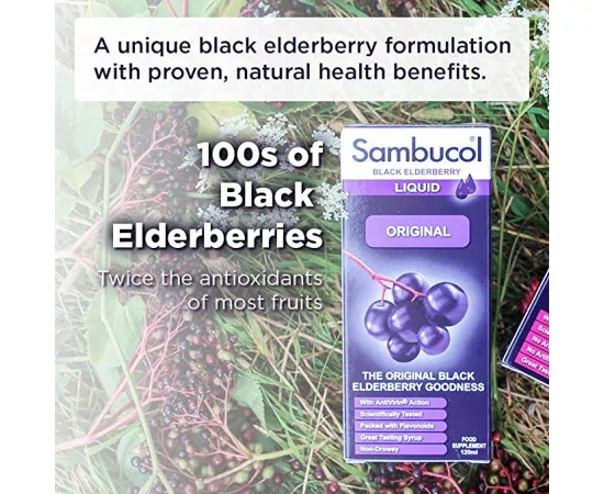 Sambucol Original Food Supplement Black Elderberry Syrup 120ml